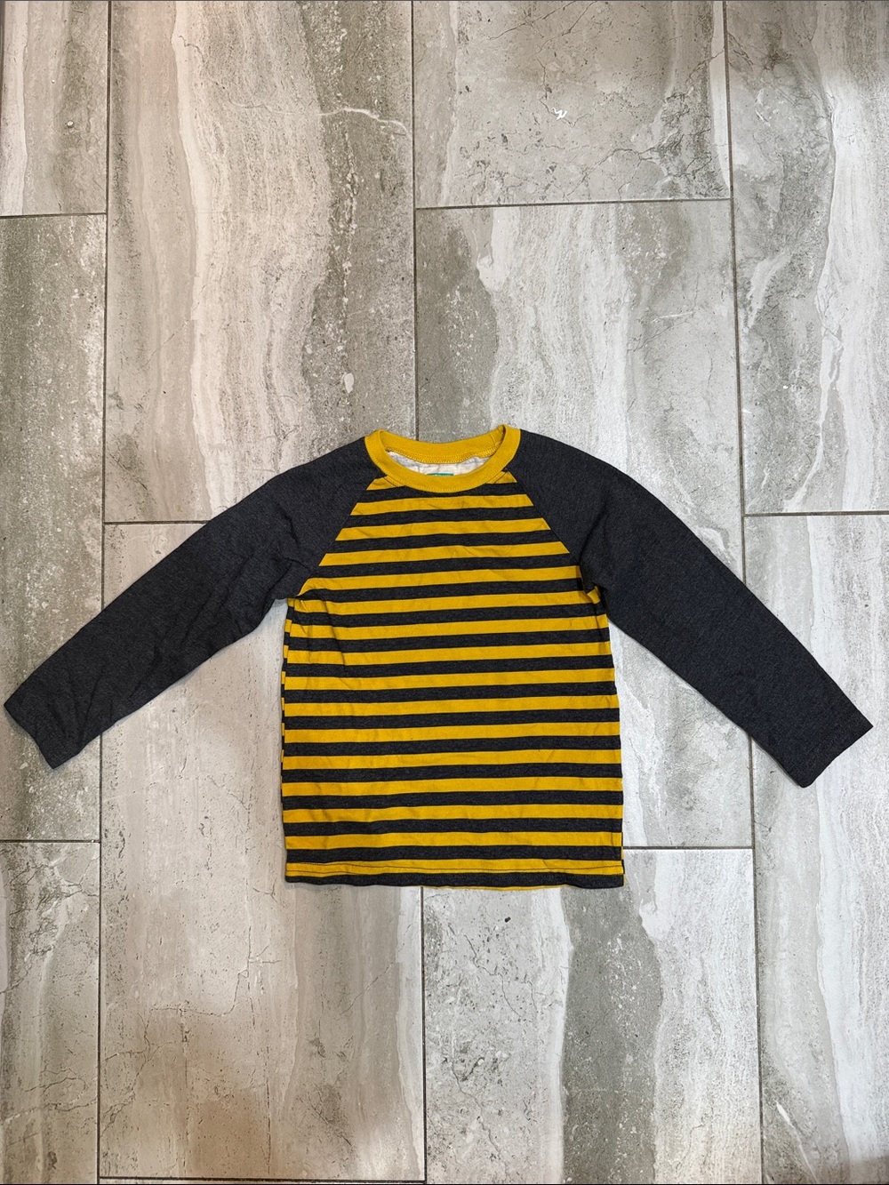 Garanimals Yellow & Black Striped Raglan Long-Sleeve Tee